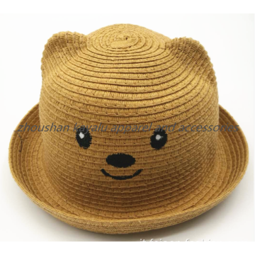 Cappello di paglia all&#39;uncinetto carino per bambini